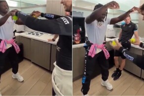 Игрок американского футбола и пилот Формулы 1 демонстрируют невероятные рефлексы