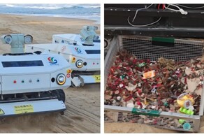 Умные роботы начали очищать пляжи в Китае