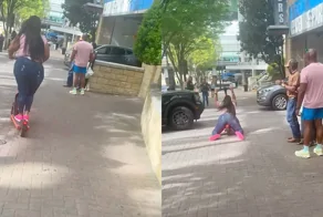 Девушка потеряла равновесие на электросамокате, увидев машину