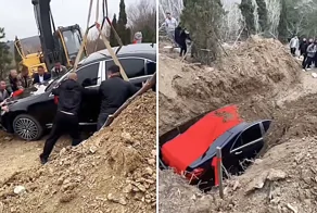 Бизнесмена похоронили вместе с его Mercedes