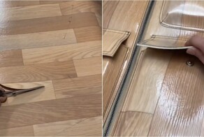 Оригинальный наряд из линолеума