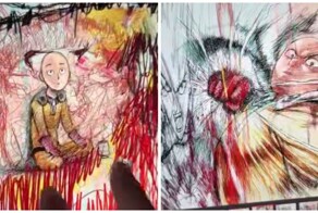 Объемный рисунок по мотивам аниме