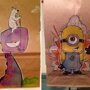 Персонажи из мультфильмов на бумажных  пакетах