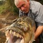 Рыбак в Африке выловил огромную пиранью, которая может нападать даже на крокодилов
