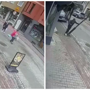 Падение фонаря на жительницу Польши попало на видео