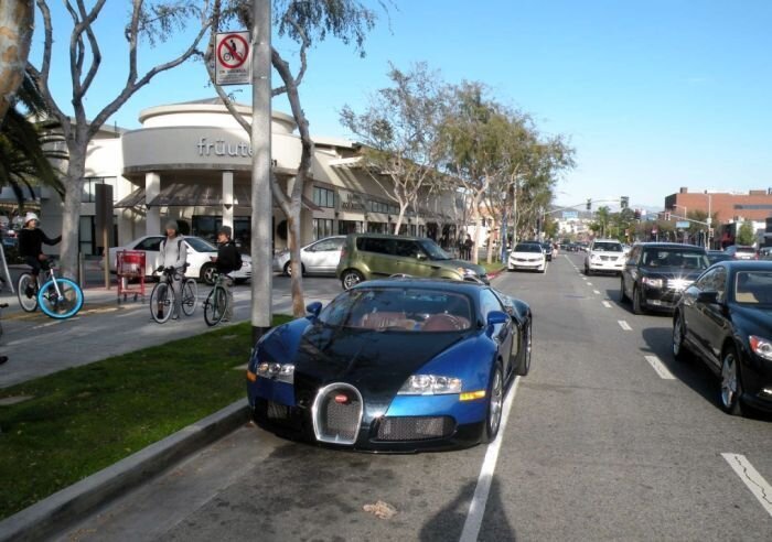 Необычный пассажир в Bugatti Veyron 16.4 (10 фото)