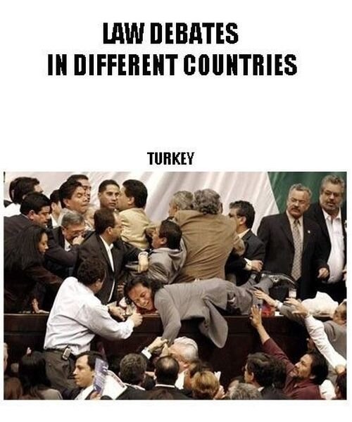 Драка политиков разных стран (2 фото)