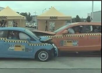 Краш тест Fiat 500 и Audi