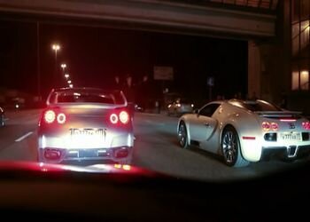 Драг  Bugatti Veyron и Nissan GT-R