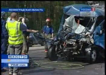 Жесткая авария газели и автобуса