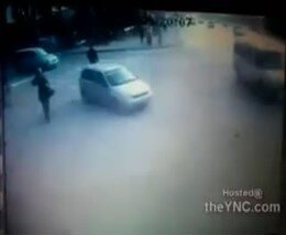 Вылетел на тротуар