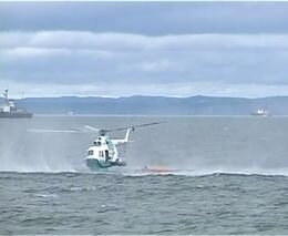 Неудачный взлет МИ-14 с воды