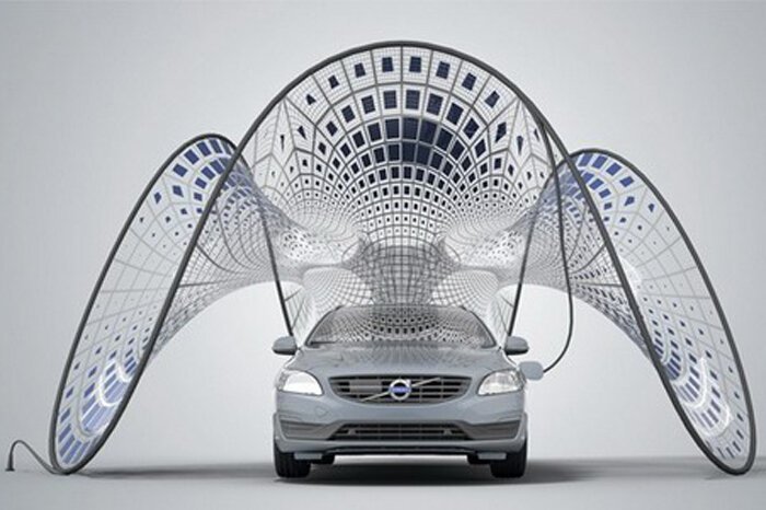 В багажник Volvo помещается целый павильон солнечной энергии