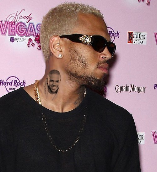 Funny Chris Brown's Neck Tattoo Trend