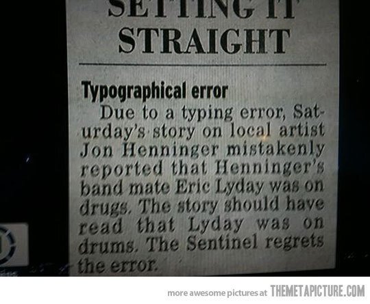 Funniest Newspaper Corrections