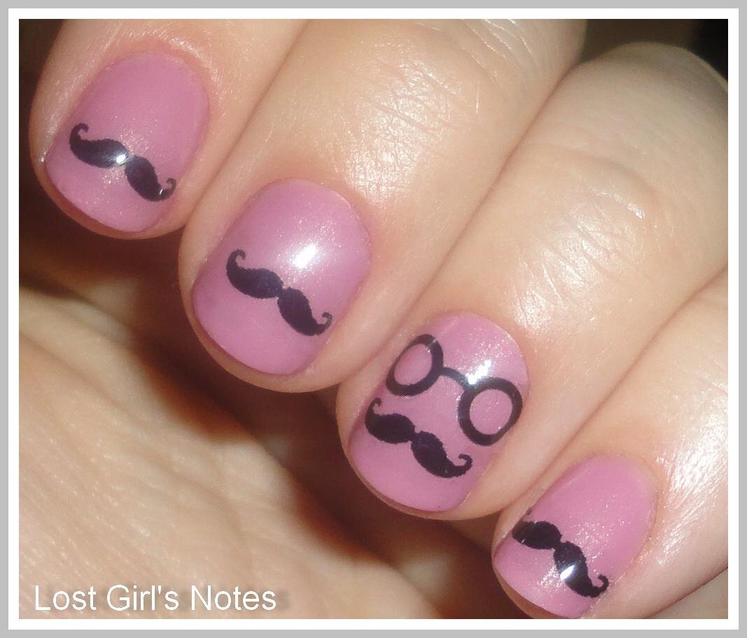Hipster Nails for Girls Who Love 'Staches