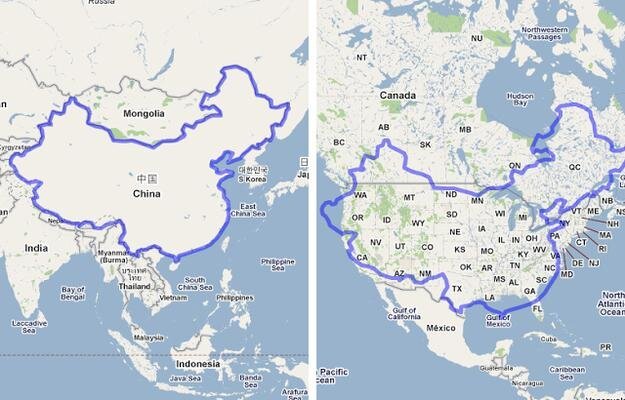 Compare USA  Territory with The Rest of The World
