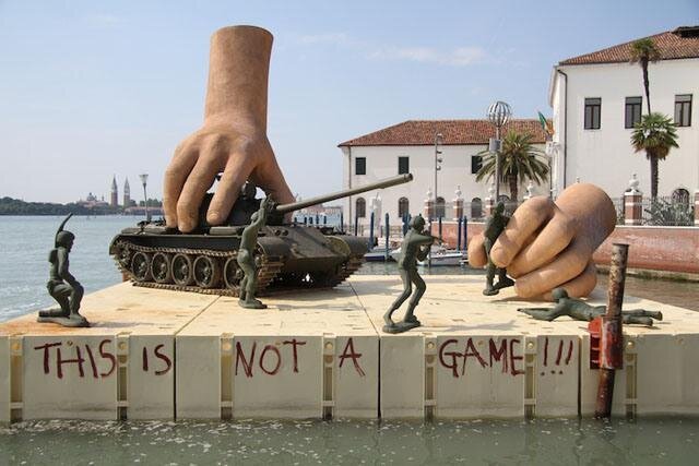 Wars Aren't Games Sculpture By Lorenzo Quinn