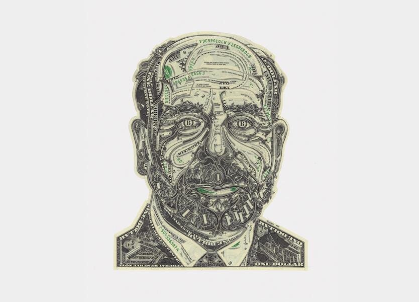 Beautiful Collages Made of Dollar Bills 
