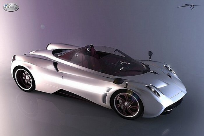 Рендеринг родстера Pagani Huayra