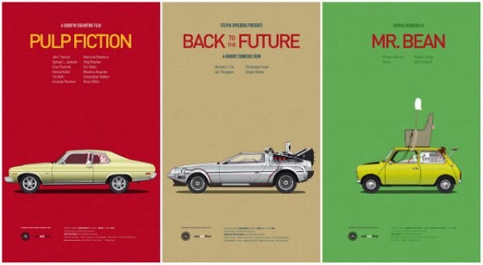 Классические постеры автомобилей из фильмов (15 фото)