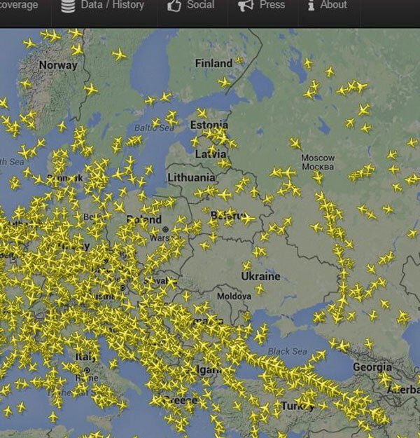 Белое пятно в центре Европы Украина исчезла с радаров самолетов 