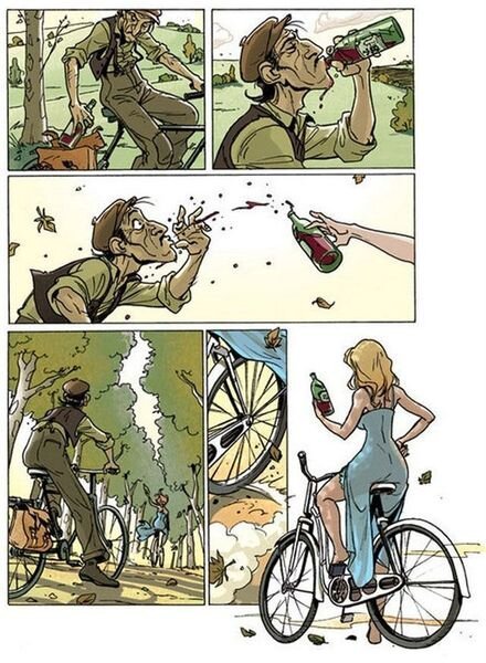 Философский комикс о велосипедисте (10 фото)