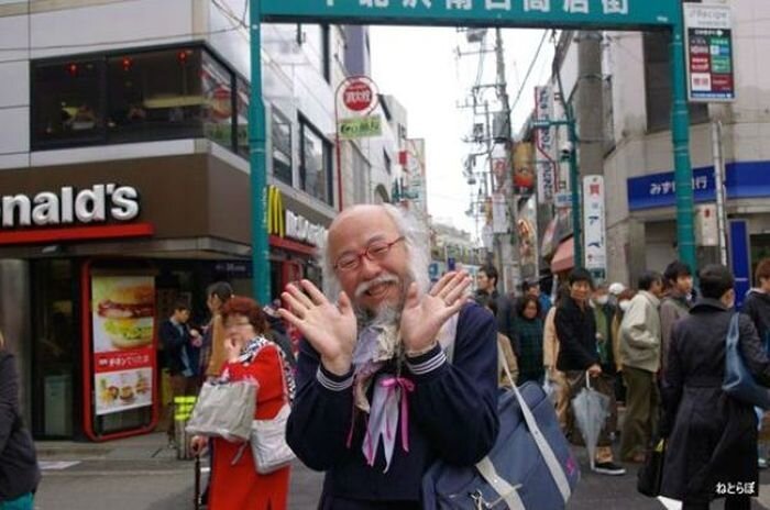 Дедушка-школьница из Японии (6 фото)