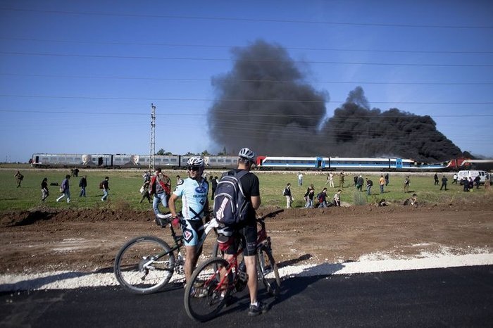 Пожар в поезде (16 фото)