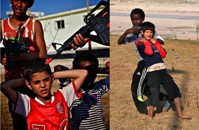  Военные игры  детей. Ливия   (15 фото)