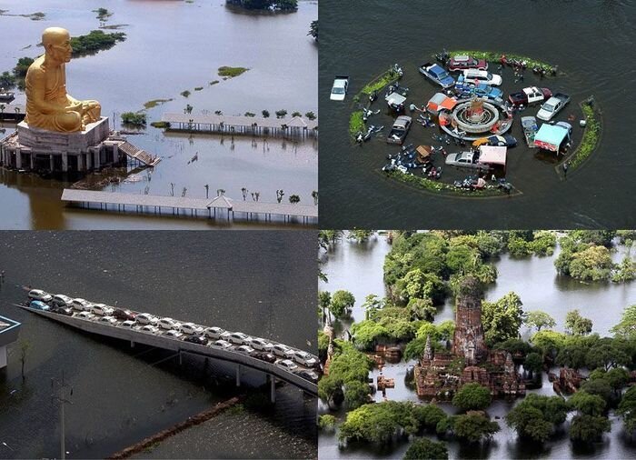 Наводнение в Тайланде: Вид сверху (23 фото)