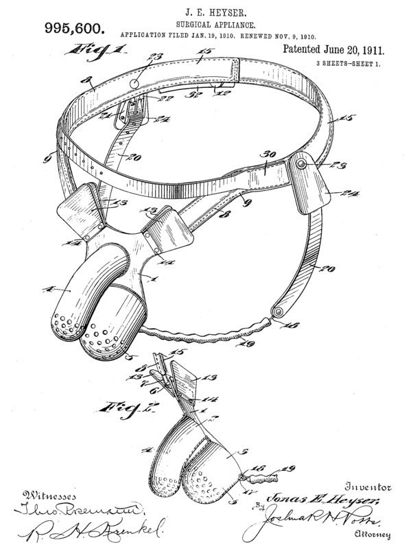 US Patent 995600: Chastity Belt For Men