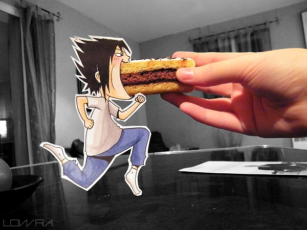 Cute Paper Cutouts Interact with Real Life