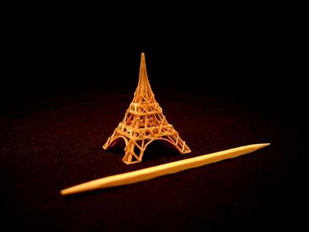 Tiny Sculptures Made From A Single Toothpick