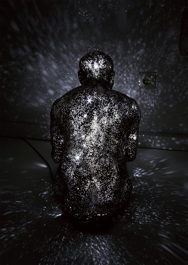 Solitary Human Figures Project Bright Starry Lights