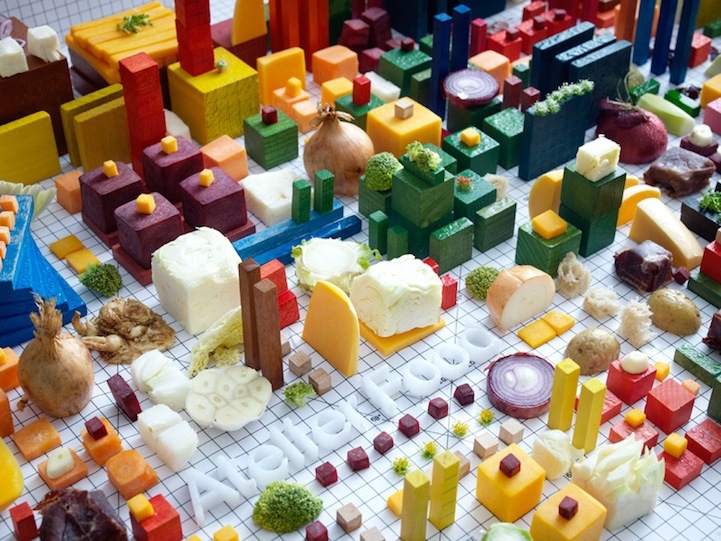 Architectural Blueprint of an Entire City Made of Food By Petter Johansson