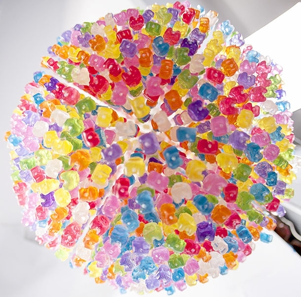 A Sweet-Tastic Chandelier Made From 5,000 Gummy Bears 