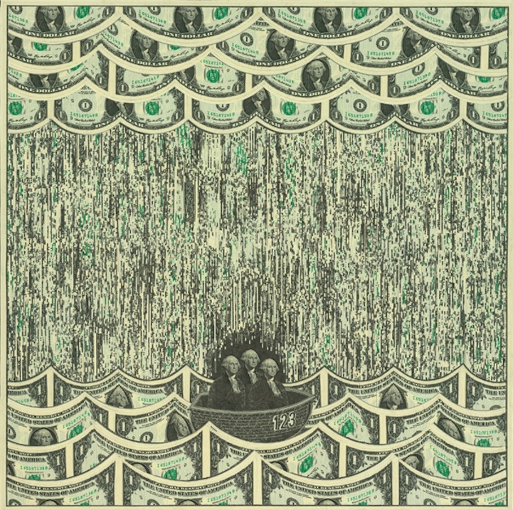 Single Dollars Transformed Into Amazing Paper Collages by Mark Wagner 