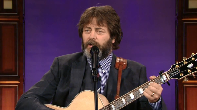 Video: Nick Offerman Sings 'Rainbow Song' On 'The Tonight Show'