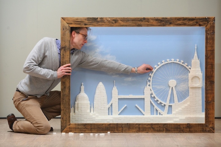 2,186 Sugar Cubes Form a Beautiful London Skyline 