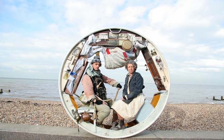 Acrobatic Performers Travel Within a Circular Mobile Home