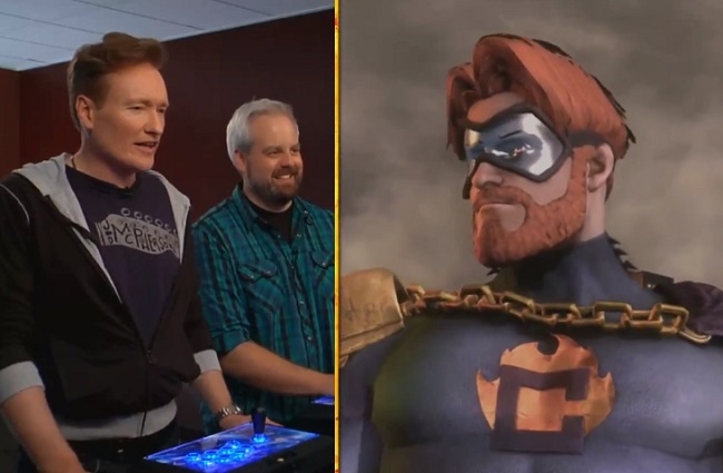 Conan O'Brien Plays 'Injustice: Gods Among Us' As The Flaming C