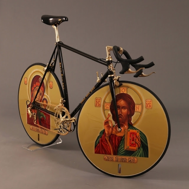 The Russian Orthodox Icons black–n’–golden bicycle