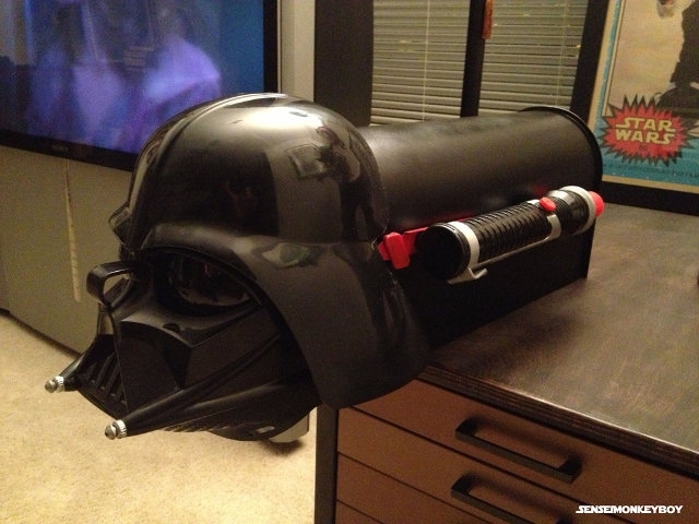 Darth Vader Mask and Lightsaber Mail Box 