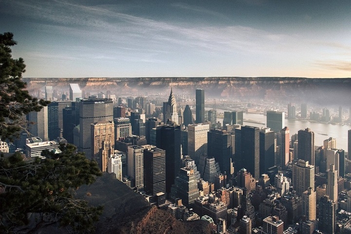 Surreal Images of New York City Placed in the Grand Canyon