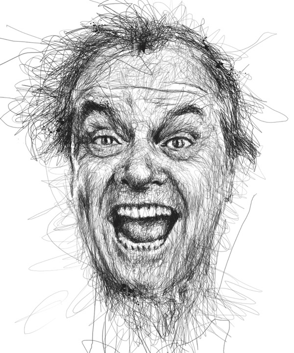 Awesome Pen Scribble Celebrity Portraits By Vince Low.