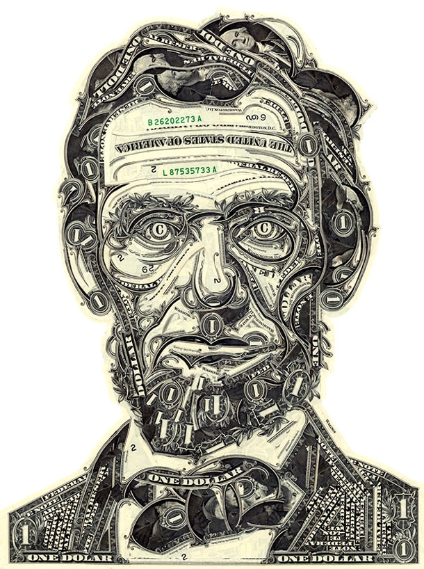 Impressive Collages Pieced Together From US Dollar Bills