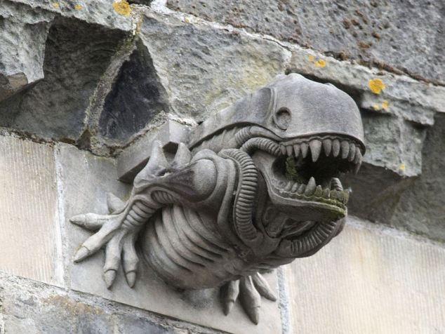 "Alien" on the walls of a medieval abbey 13th Century [video]