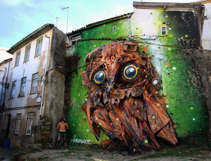 Impressive 3D Street Art Created with Recycled Materials