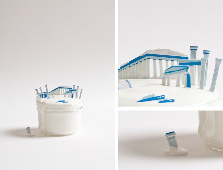 Delightful Paper Dioramas Showcase Iconic Cities Atop Famous Foods